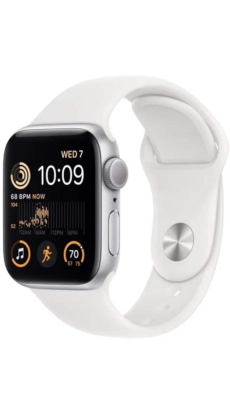 Умные часы Apple Watch SE (2022) 44mm GPS Silver Aluminum Case White Sport  Band | Юми - Магазин умной техники